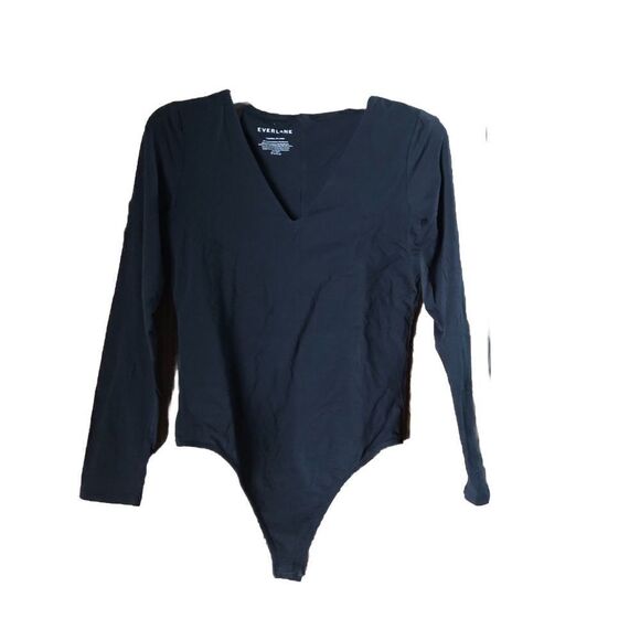 Everlane V-Neck Long Sleeve Thong Bodysuit - L - Picture 1 of 11